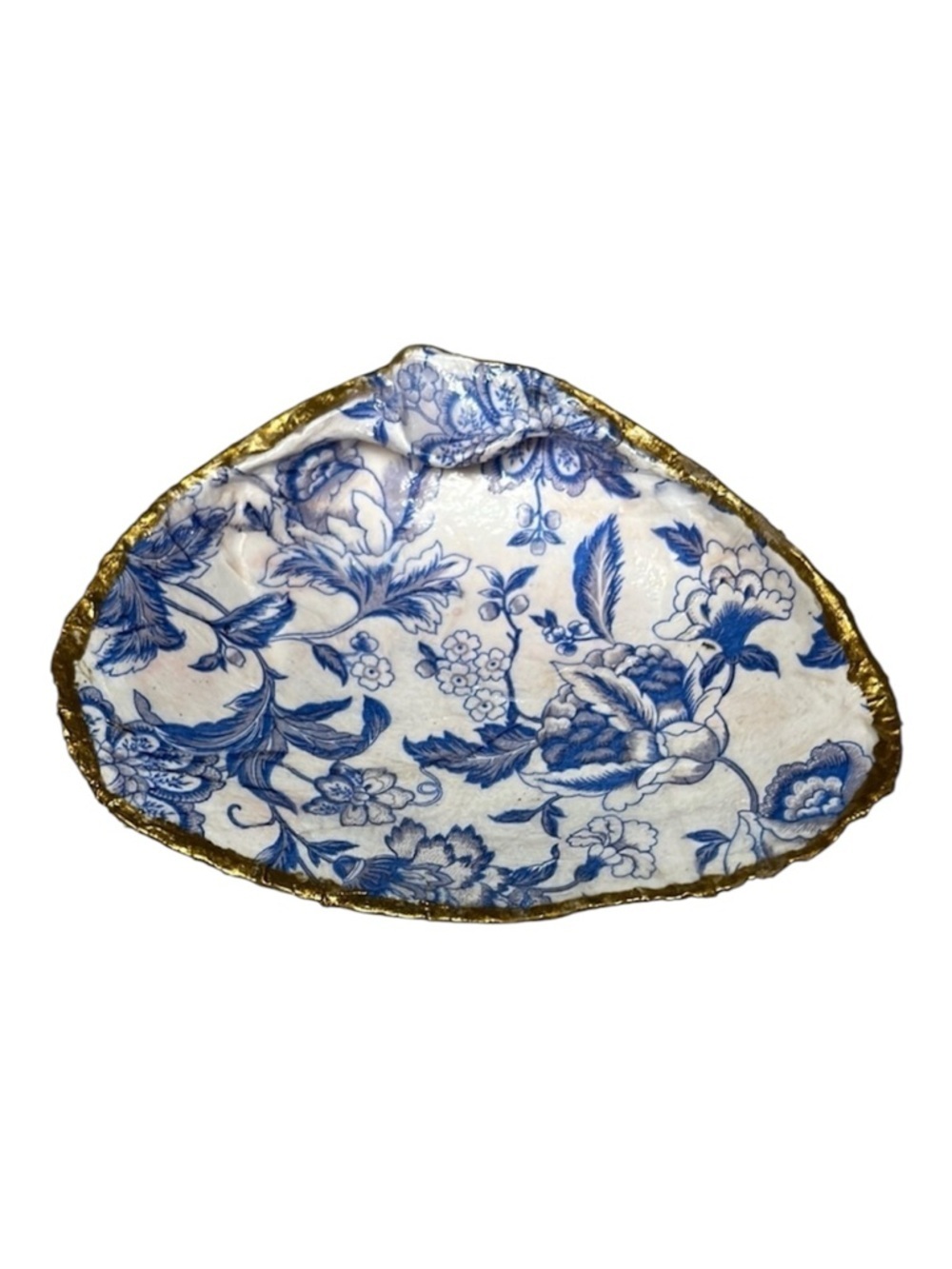 Hand Crafted Floral Trinket Shell Dish